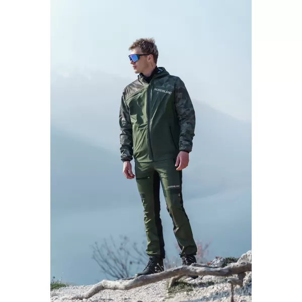  Pánske nepremokavé multi-šport nohavice NORDBLANC RIDGEWALK NBSPM8325 TMAVO ZELENÁ 