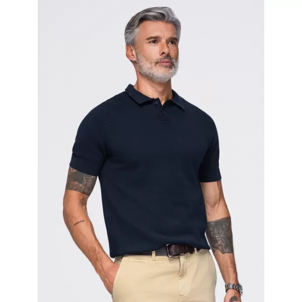  Pánske polo tričko OMBRE OM-POSS-0178 NAVY BLUE 