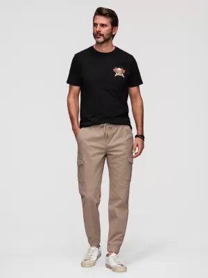 Pánske nohavice OMBRE OM-PAJO-0290 BEIGE