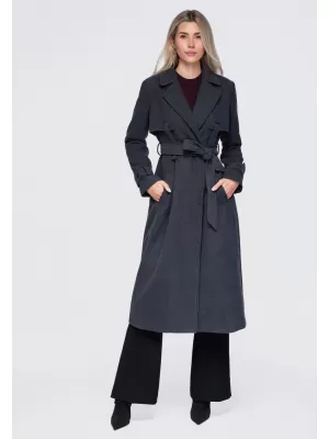Dámsky kabát OMBRE OW-CT-E0005 DARK GREY