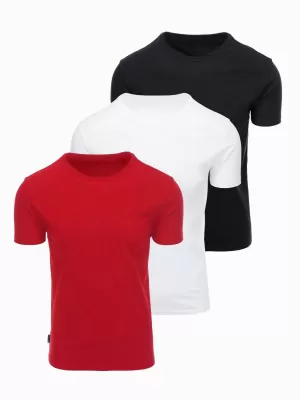 Pánske tričko OMBRE OM-TSBS-0268 BLACK/WHITE/DARK RED