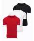 Pánske tričko OMBRE OM-TSBS-0268 BLACK/WHITE/DARK RED