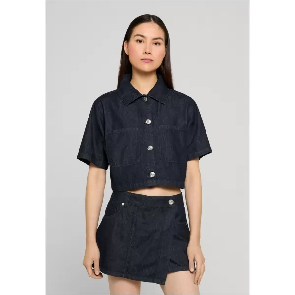  Dámska košeľa URBAN CLASSICS TB8372 BLUE RINSED WASHED 
