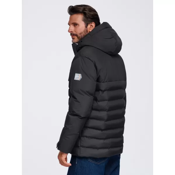  Pánska zimná prešívaná bunda OMBRE OM-JAHP-0305 BLACK 