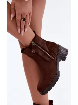 Dámske členkové topánky S.BARSKI HY62-8101 CHOCOLATE
