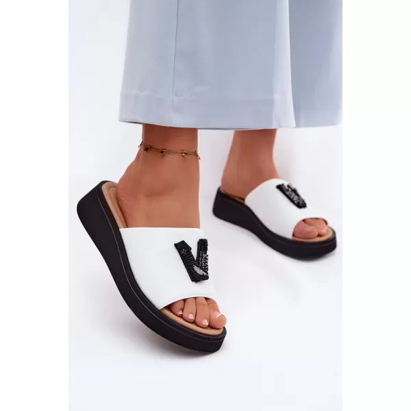  Dámske šľapky VINCEZA 66950 WHITE 