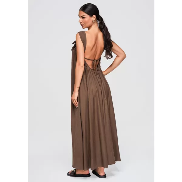  Dámske šaty OMBRE OW-DLR-E0014 BROWN 