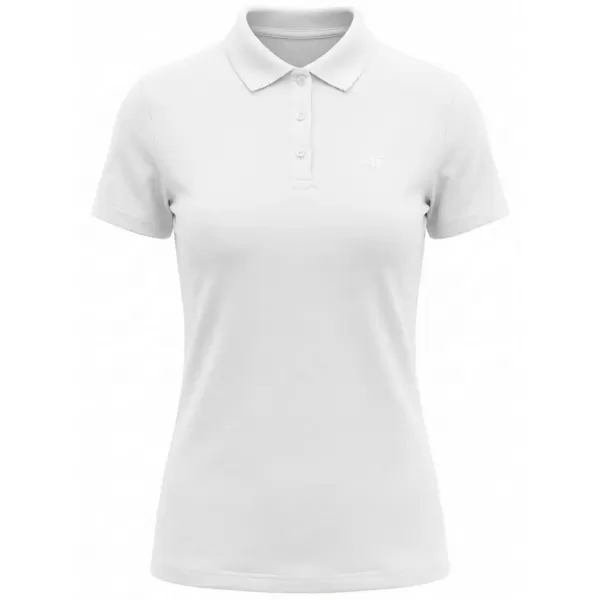  Dámske tričko s golierom 4F WMM00TPTSF0768 WHITE 