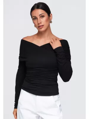 Dámska blúzka OMBRE OW-TS-E0088 BLACK