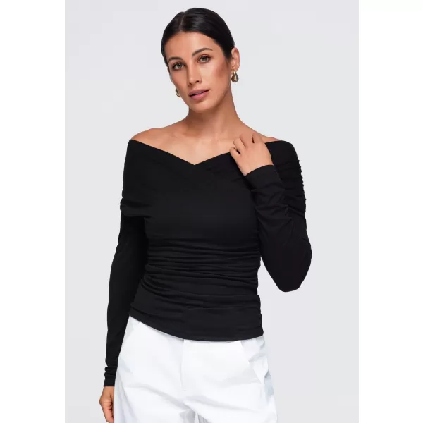  Dámska blúzka OMBRE OW-TS-E0088 BLACK 