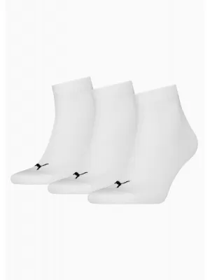 Ponožky PUMA UNISEX QUARTER PLAIN 3P 93858909 WHITE