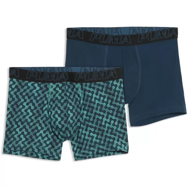  Pánske boxerky PUMA MEN GRAPHICAL PRINT BOXERS 2P 94780403 GREEN COMBO 
