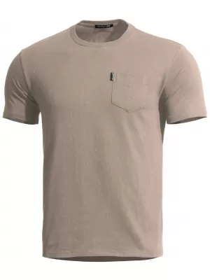Pánske tričko PENTAGON AGERON WITH POCKET K09012-PO-04 KHAKI