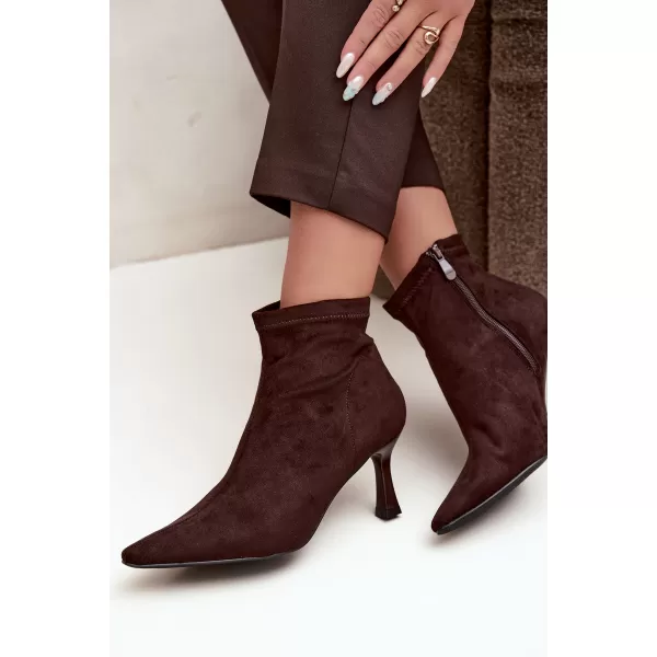  Dámske členkové topánky BOTO 7107 BROWN 