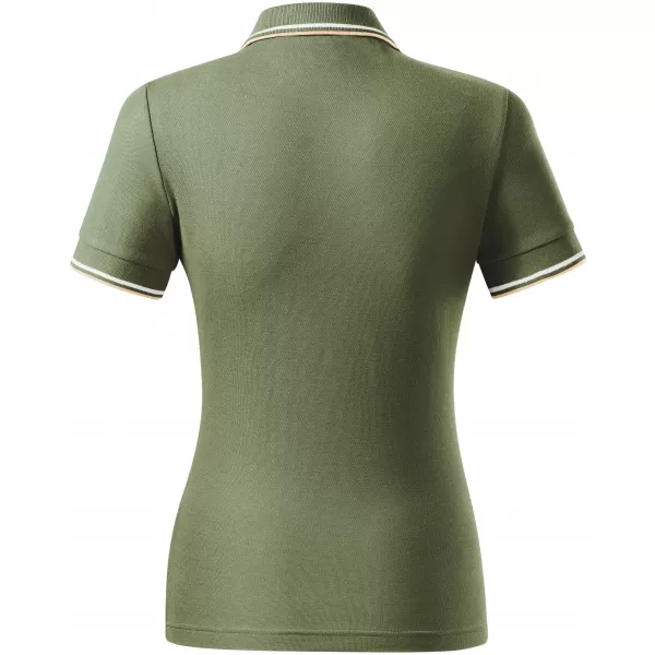  Dámske tričko s golierom MALFINI FOCUS 233 KHAKI 
