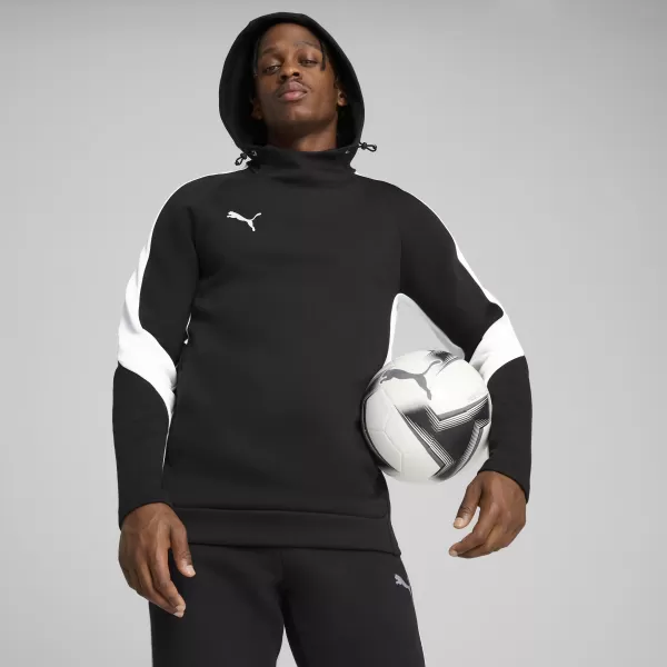  Pánska mikina PUMA TEAMEVOSTRIPE HOODY 659954-03 PUMA BLACK/PUMA SILVER 