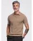 Pánske polo tričko OMBRE OM-POSS-0178 LIGHT BROWN