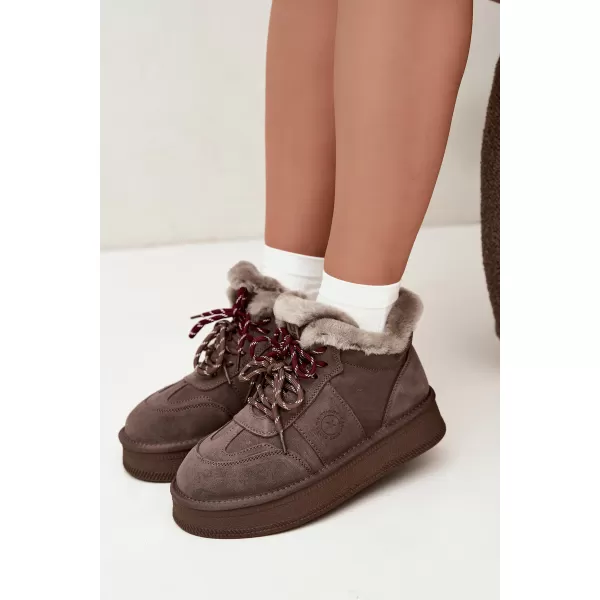  Dámske snehule BIG STAR SHOES UU274313 BROWN/BEIGE 