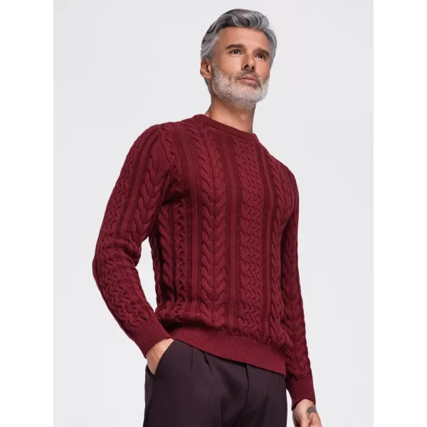  Pánsky sveter OMBRE OM-SWSW-0191 BURGUNDY 