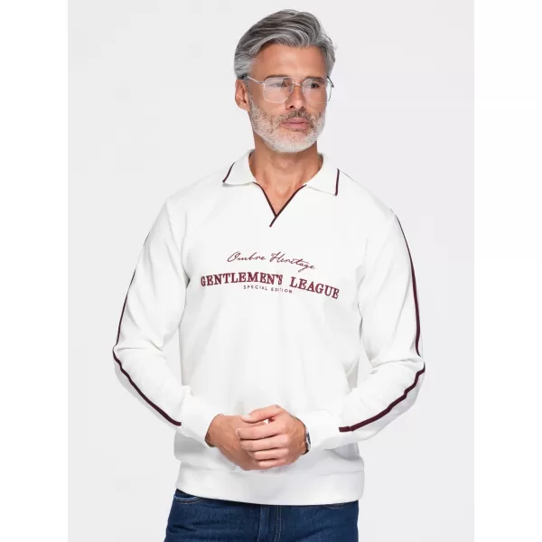  Pánska mikina OMBRE OM-SSNZ-0268 OFF-WHITE 