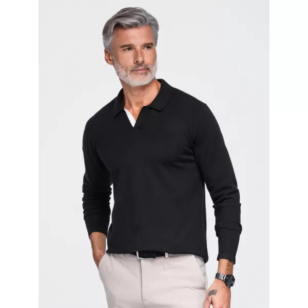  Pánske tričko s golierom OMBRE OM-POLS-0138 BLACK 