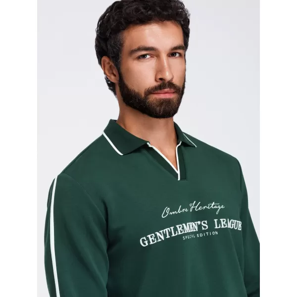  Pánska mikina OMBRE OM-SSNZ-0268 DARK GREEN 
