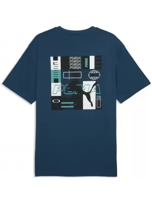 Pánske tričko PUMA GRAPHICS RELAXED STACKED TEE 69436836 MIDNIGHT PETROL
