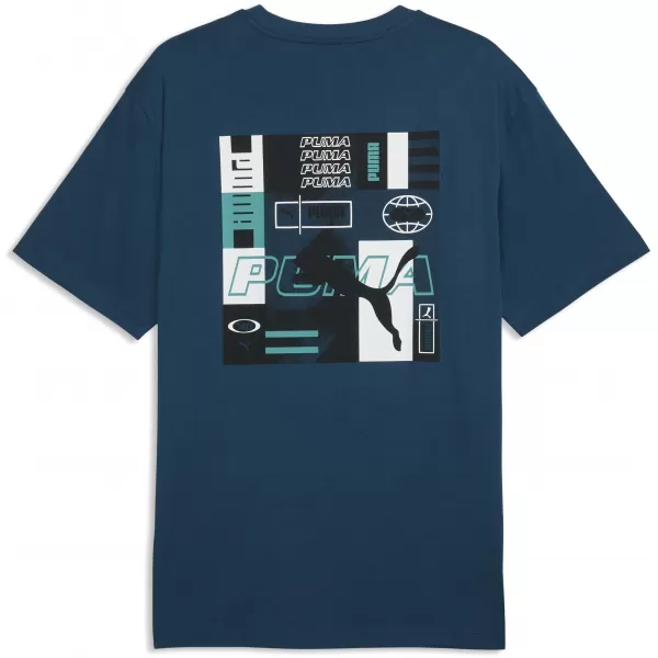  Pánske tričko PUMA GRAPHICS RELAXED STACKED TEE 69436836 MIDNIGHT PETROL 