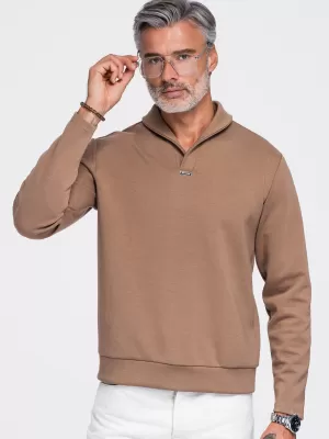 Pánska mikina OMBRE OM-SSNZ-0262 BROWN