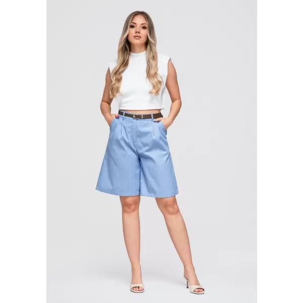  Dámske kraťasy OMBRE OW-ST-E0016 BLUE 
