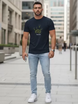 Pánske tričko DSTREET NX0149R-NY TMAVO MODRÁ