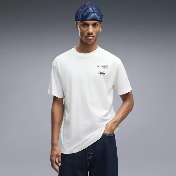  Pánske tričko PUMA GRAPHICS RELAXED STACKED TEE 69436802 PUMA WHITE 