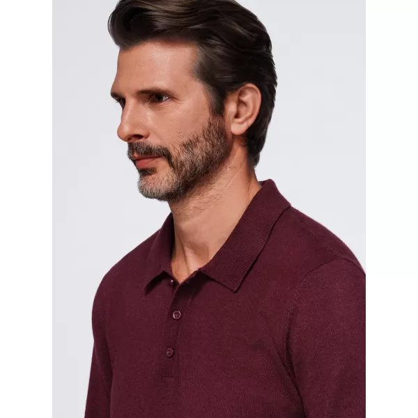  Pánske tričko s golierom OMBRE OM-POLS-0151 BURGUNDY 