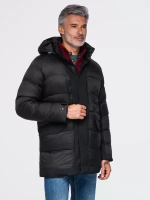 Pánska zimná bunda OMBRE OM-JALJ-0263 BLACK