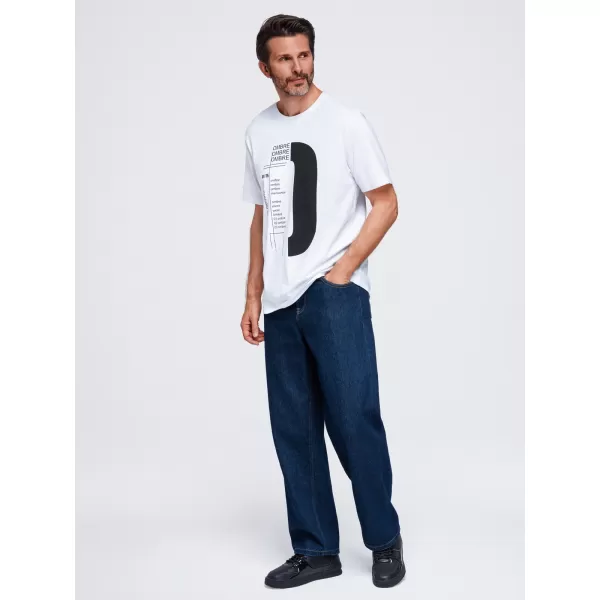  Pánske tričko OMBRE OM-TSPT-0299 WHITE 