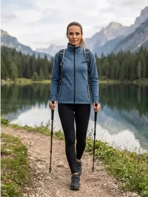 Dámska micro fleece mikina MALFINI FACTOR 853 TMAVÝ DENIM MELÍR