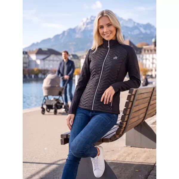  Dámska hybridná bunda ALTISPORT IDONY ČIERNA 