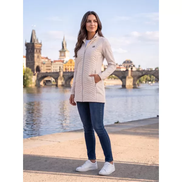 Dámsky hybridný kabát ALTISPORT IRYSA SVETLO BÉŽOVÁ 
