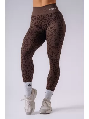 Dámske legíny NEBBIA PRIMAL 849 DARK BROWN LEOPARD