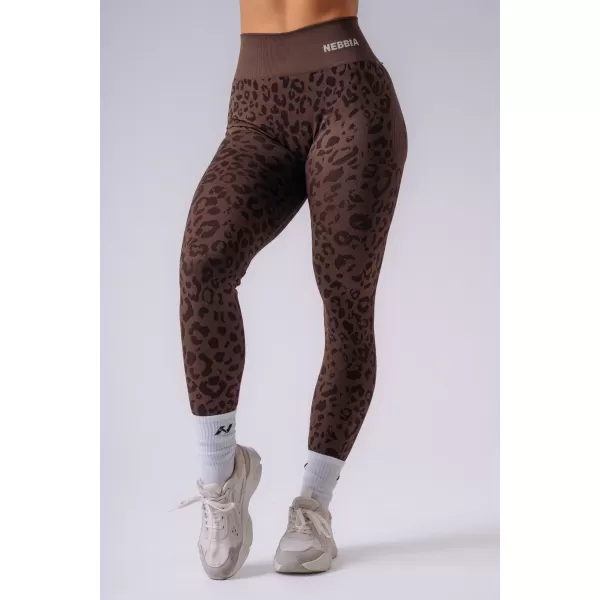  Dámske legíny NEBBIA PRIMAL 849 DARK BROWN LEOPARD 