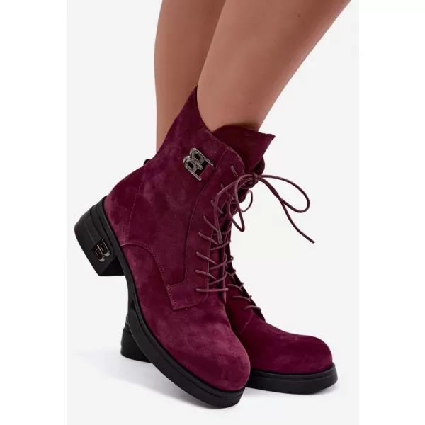  Dámske členkové topánky VINCEZA 67044 BURGUNDY 