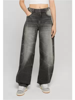 Dámske nohavice URBAN CLASSICS TB8140 BLACK WASHED