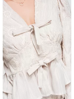 Dámska blúza OMBRE OW-TS-E0060 BEIGE