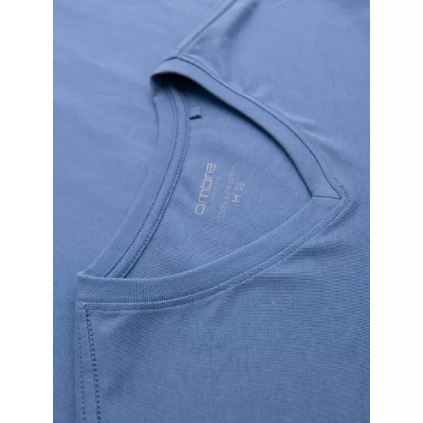  Pánske tričko OMBRE OM-LSBL-0143 LIGHT DENIM 