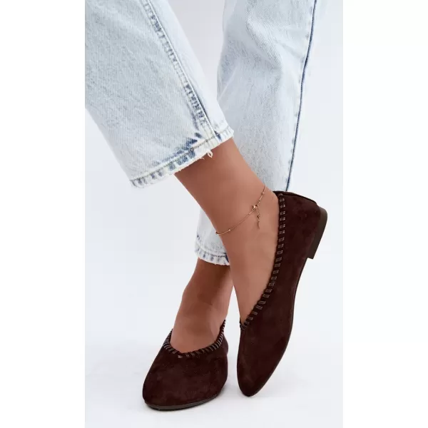  Dámske baleríny BOTO 9897 BROWN 