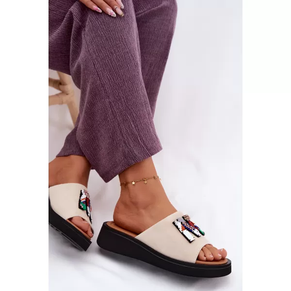  Dámske šľapky VINCEZA 66942 BEIGE 