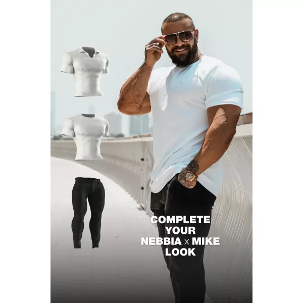  Pánske tričká NEBBIA MIKE MUSCLE FIT POLO 157 WHITE 