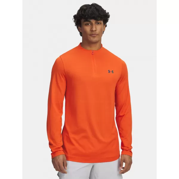  Pánske tričko UNDER ARMOUR VANISH ELITE SEAMLESS 1/4 ZP 1382798-844 ORANŽOVÁ 