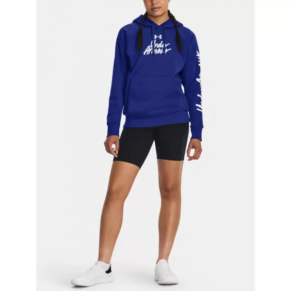  Dámska mikina UNDER ARMOUR UA RIVAL FLEECE GRAPHIC HDY 1379609-400 MODRÁ 