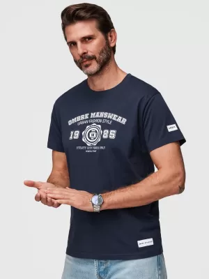 Pánske tričko OMBRE OM-TSPT-0269 NAVY BLUE